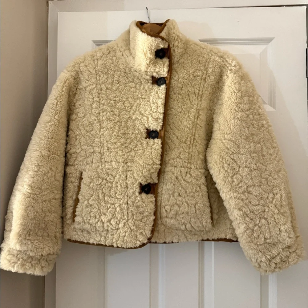 Zara Reversible Double-Faced Sherpa Jacket — Size XS - Picture 2 of 5